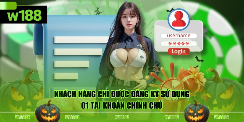 Khách hàng chỉ được đăng ký sử dụng 01 tài khoản chính chủ