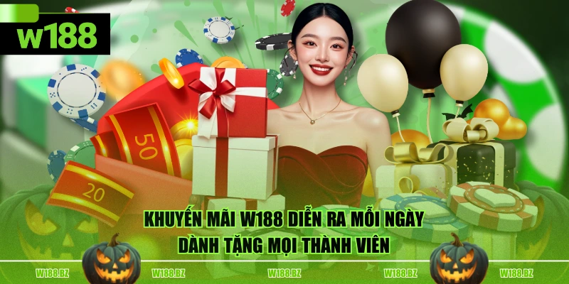 Khuyến mãi W188 diễn ra mỗi ngày dành tặng mọi thành viên