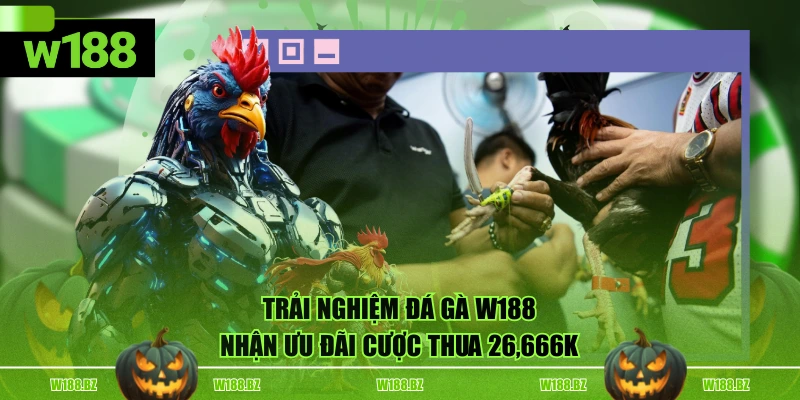 Trải nghiệm Đá Gà W188 nhận ưu đãi cược thua 26,666K