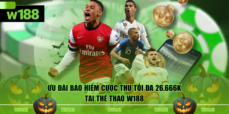 Ưu đãi bảo hiểm cược thu tối đa 26,666K tại Thể Thao W188